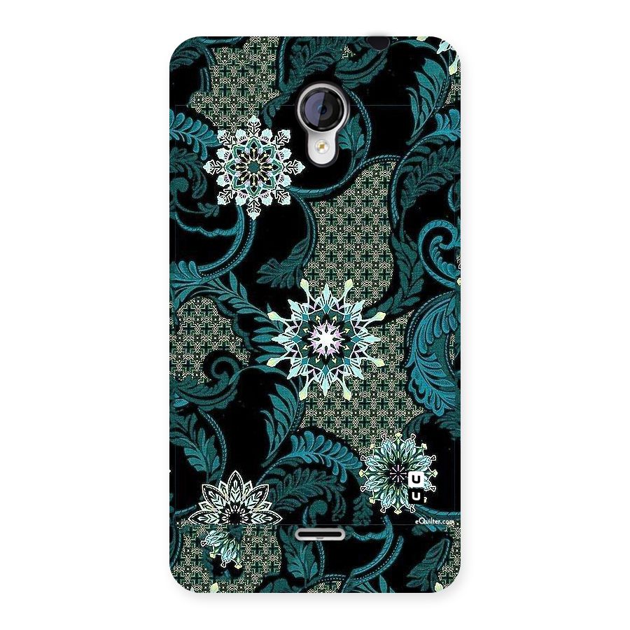 Bottle Green Floral Back Case for Micromax Unite 2 A106