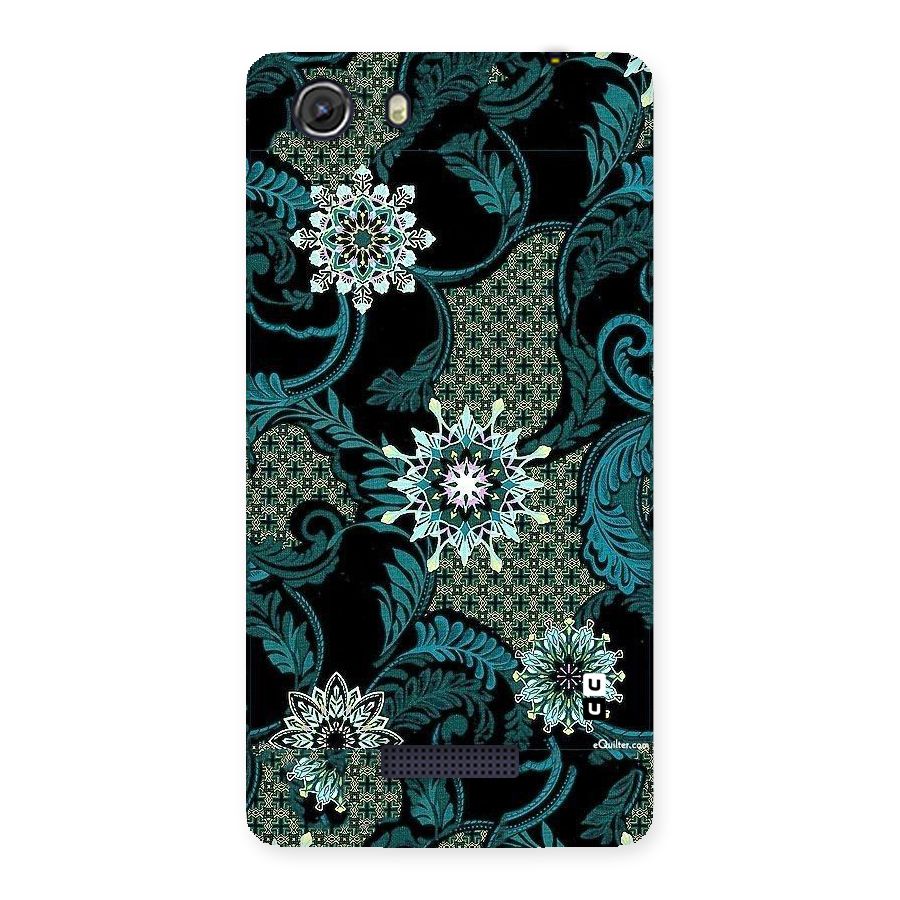 Bottle Green Floral Back Case for Micromax Unite 3