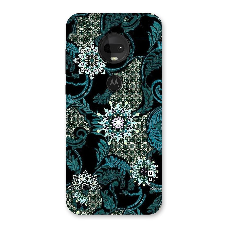 Bottle Green Floral Back Case for Moto G7