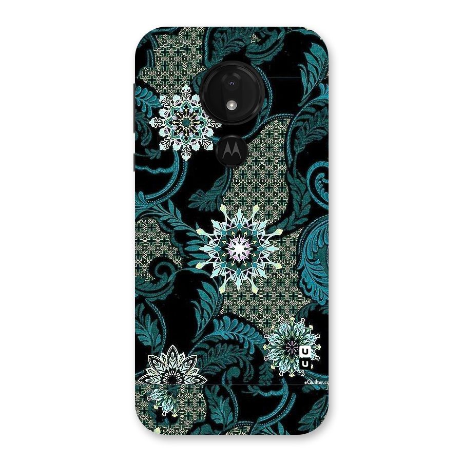 Bottle Green Floral Back Case for Moto G7 Power