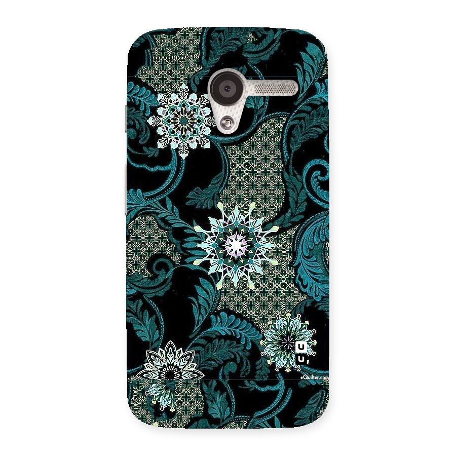 Bottle Green Floral Back Case for Moto X