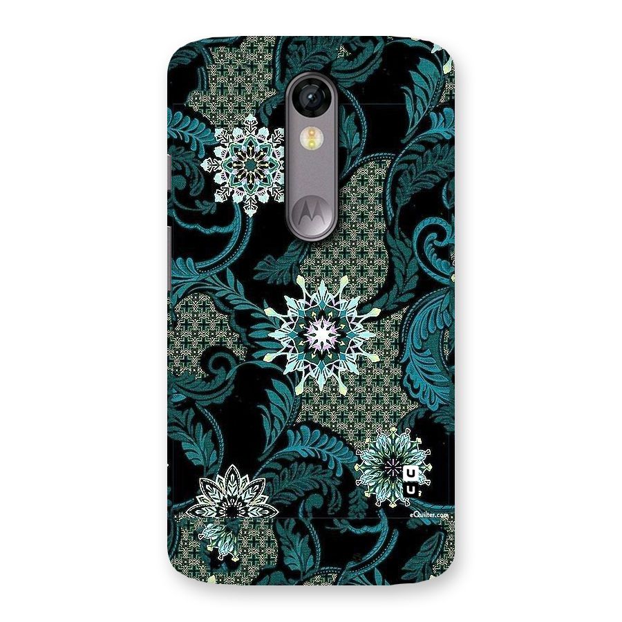 Bottle Green Floral Back Case for Moto X Force