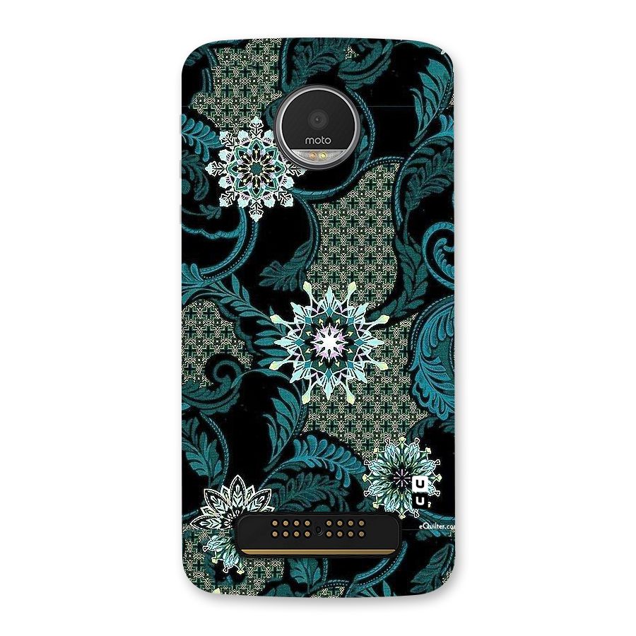 Bottle Green Floral Back Case for Moto Z Play