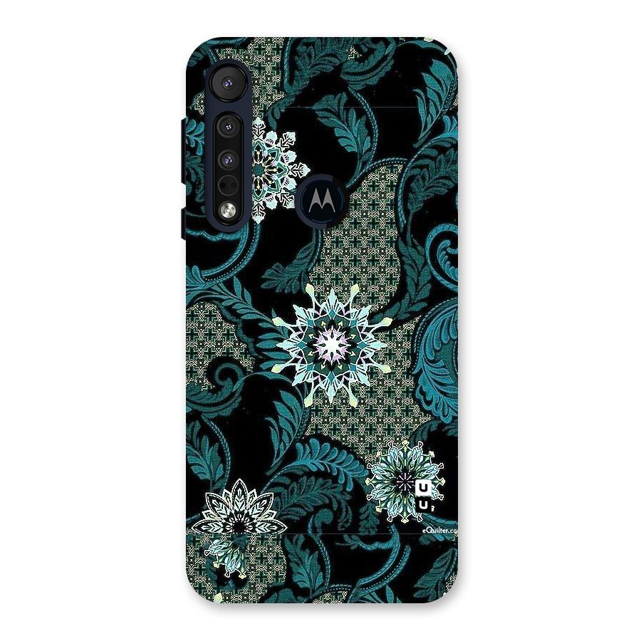 Bottle Green Floral Back Case for Motorola One Macro