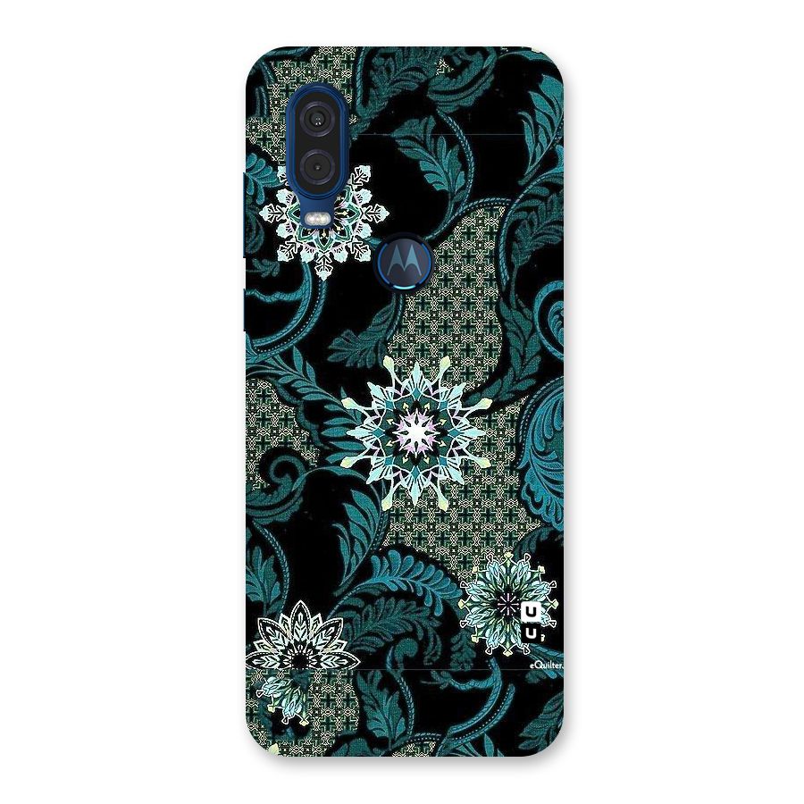 Bottle Green Floral Back Case for Motorola One Vision