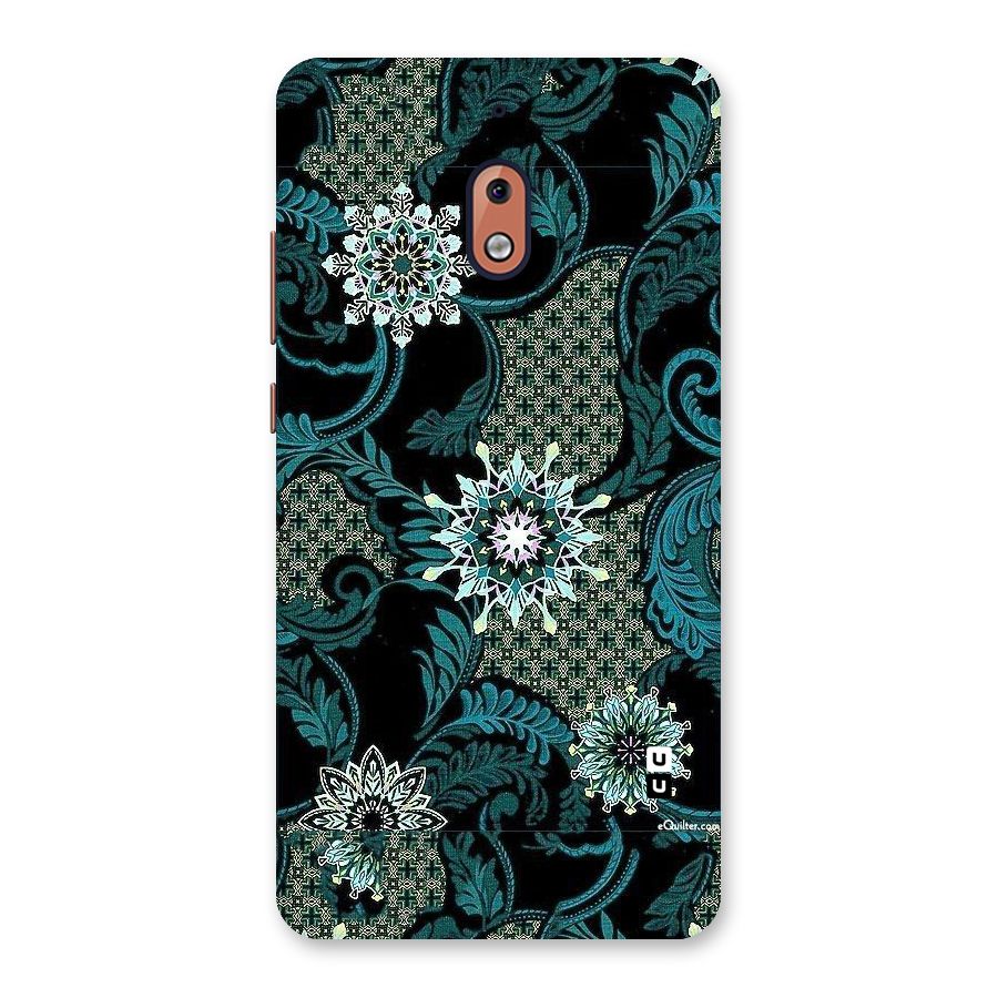 Bottle Green Floral Back Case for Nokia 2.1