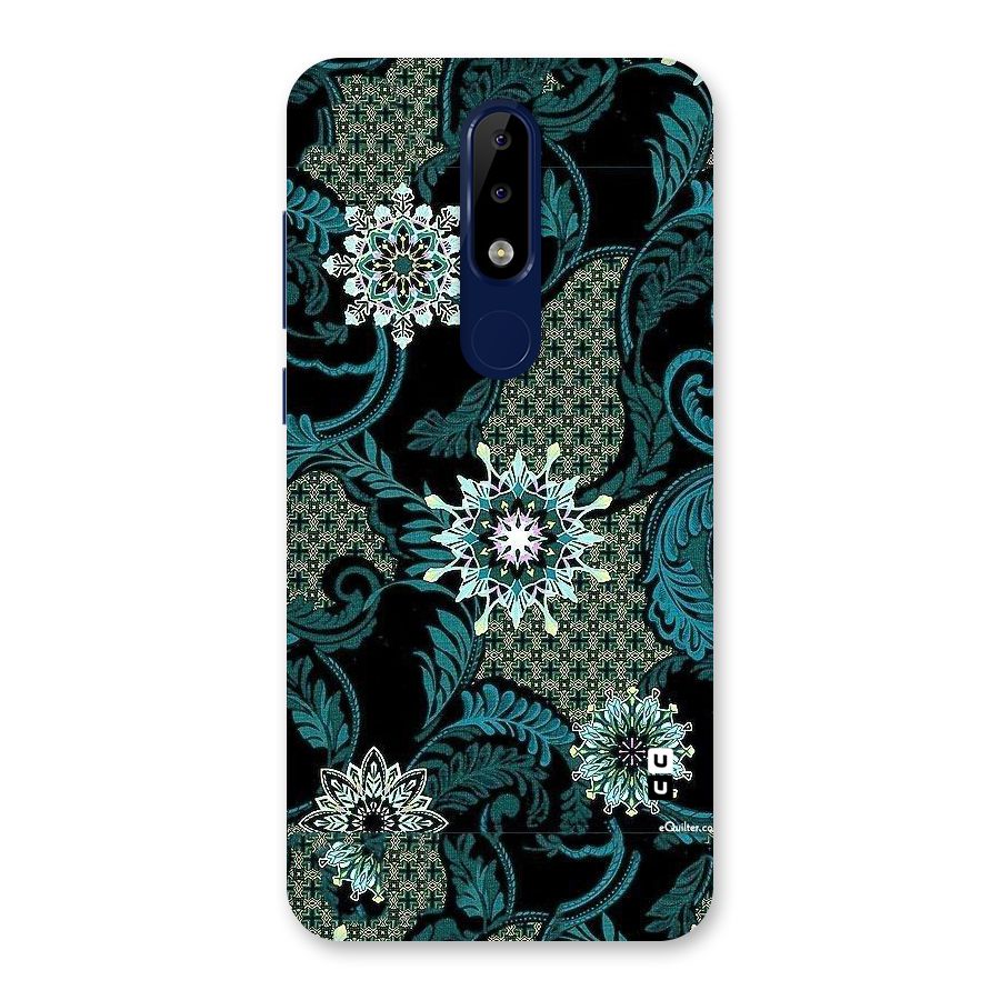 Bottle Green Floral Back Case for Nokia 5.1 Plus