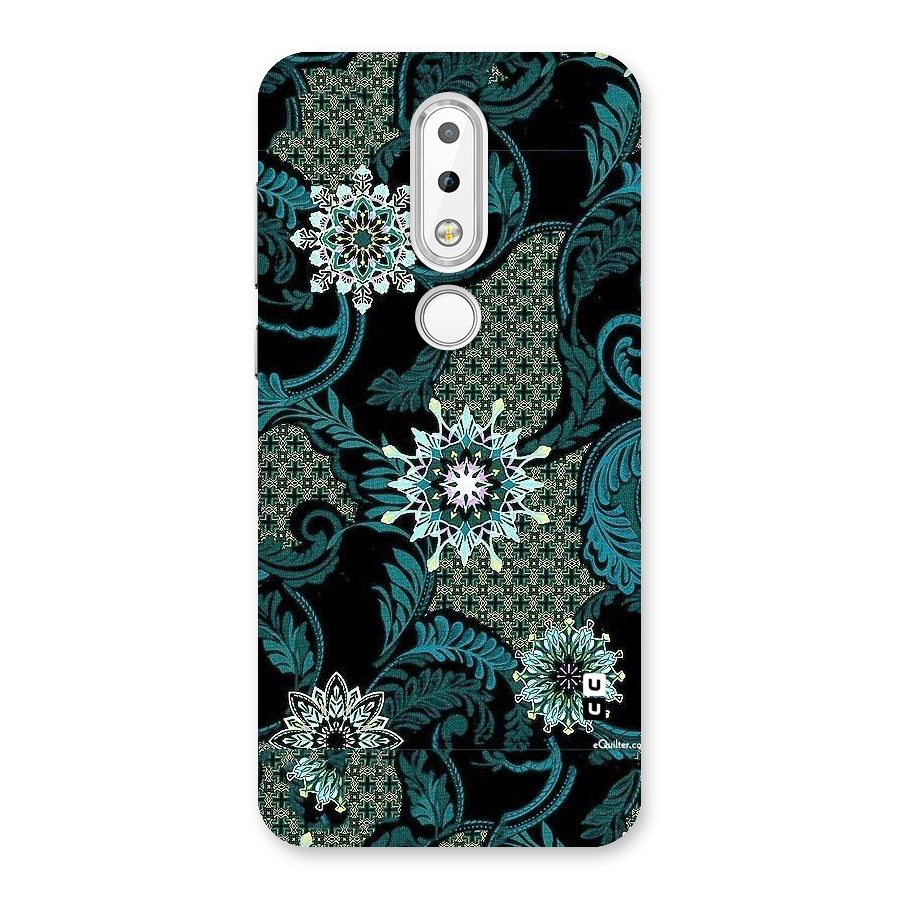 Bottle Green Floral Back Case for Nokia 6.1 Plus