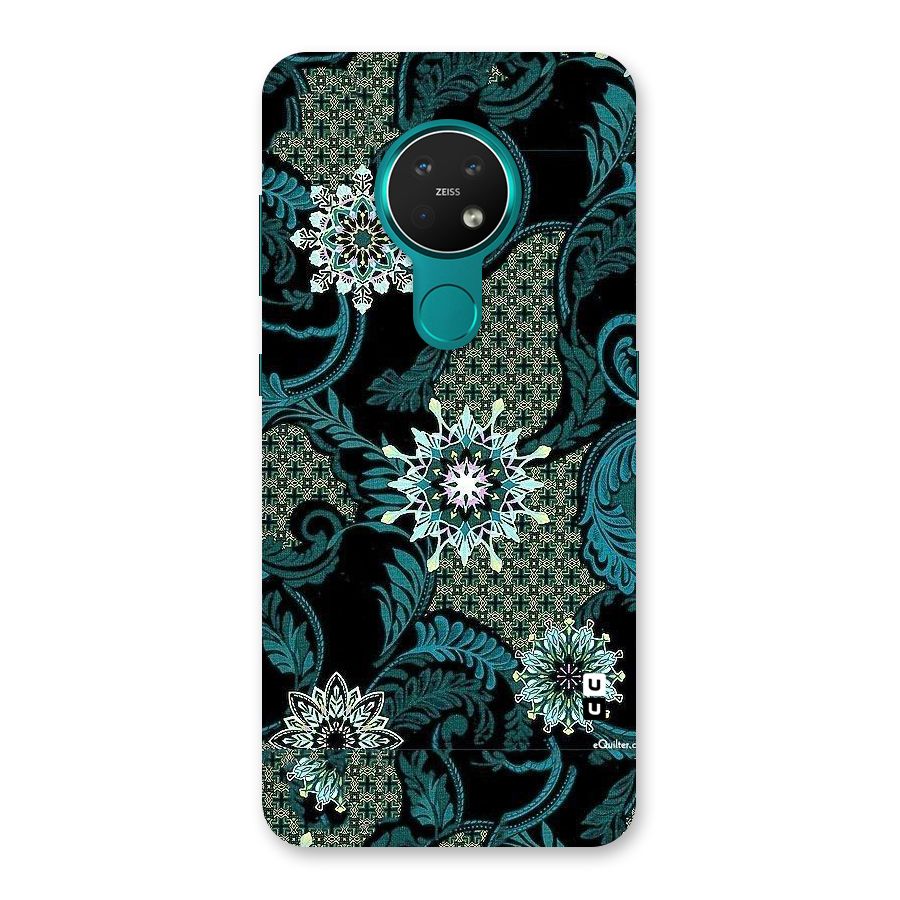 Bottle Green Floral Back Case for Nokia 7.2