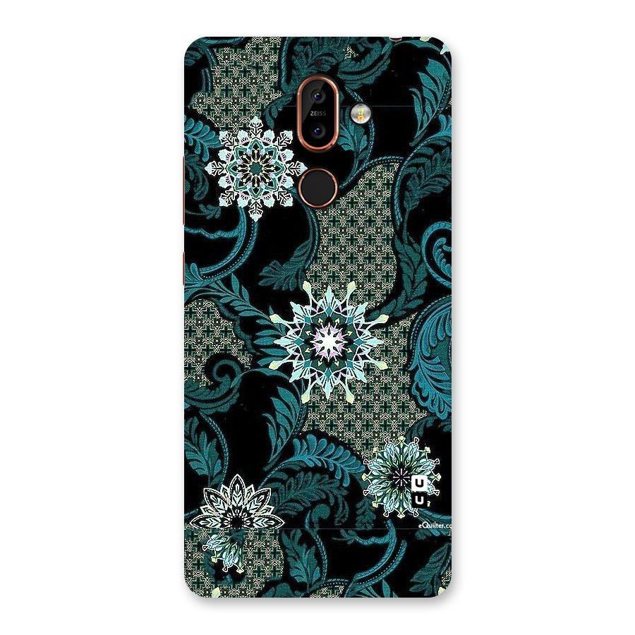 Bottle Green Floral Back Case for Nokia 7 Plus