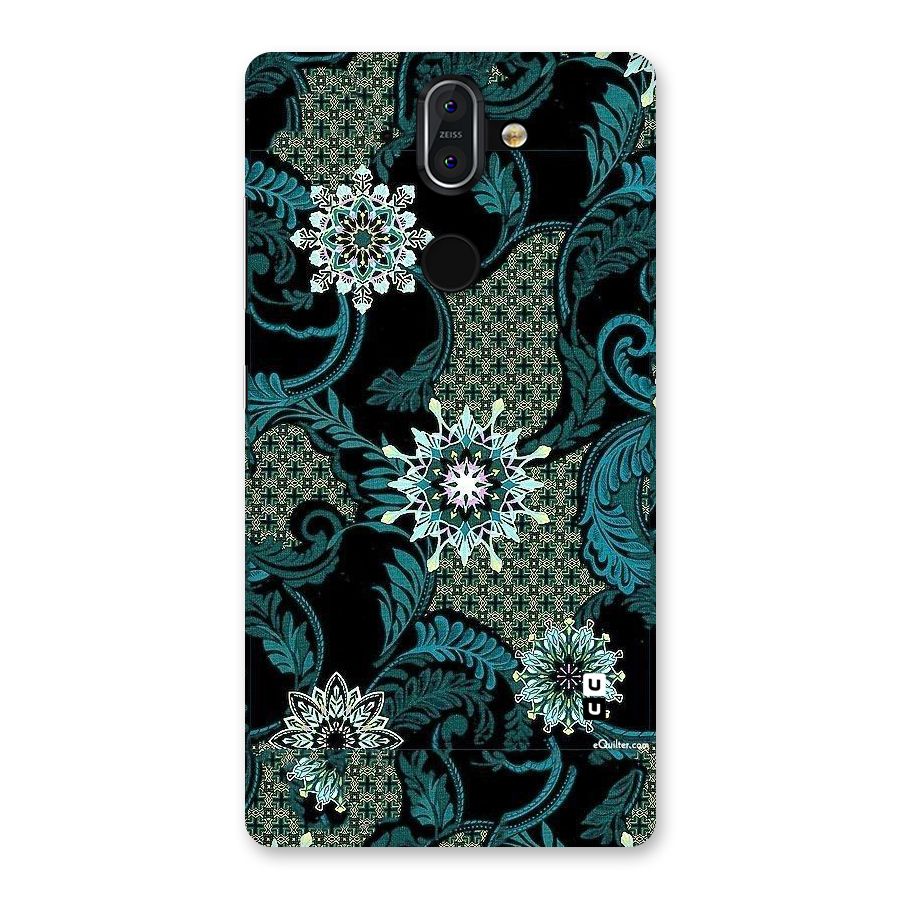Bottle Green Floral Back Case for Nokia 8 Sirocco