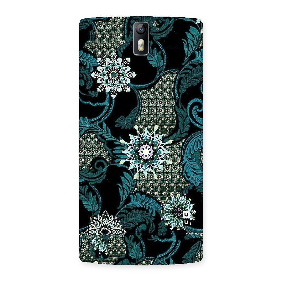 Bottle Green Floral Back Case for One Plus One