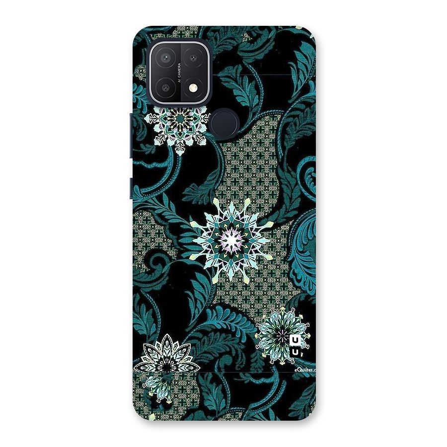 Bottle Green Floral Back Case for Oppo A15
