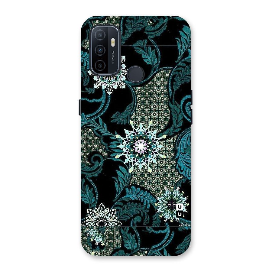 Bottle Green Floral Back Case for Oppo A32