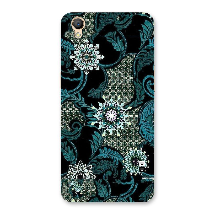 Bottle Green Floral Back Case for Oppo A37