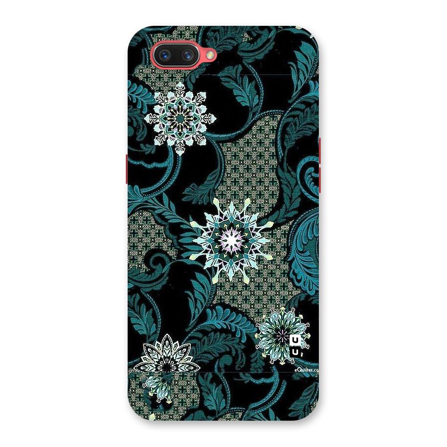 Bottle Green Floral Back Case for Oppo A3s