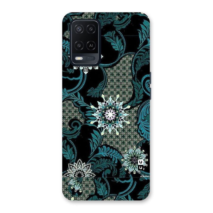 Bottle Green Floral Back Case for Oppo A54