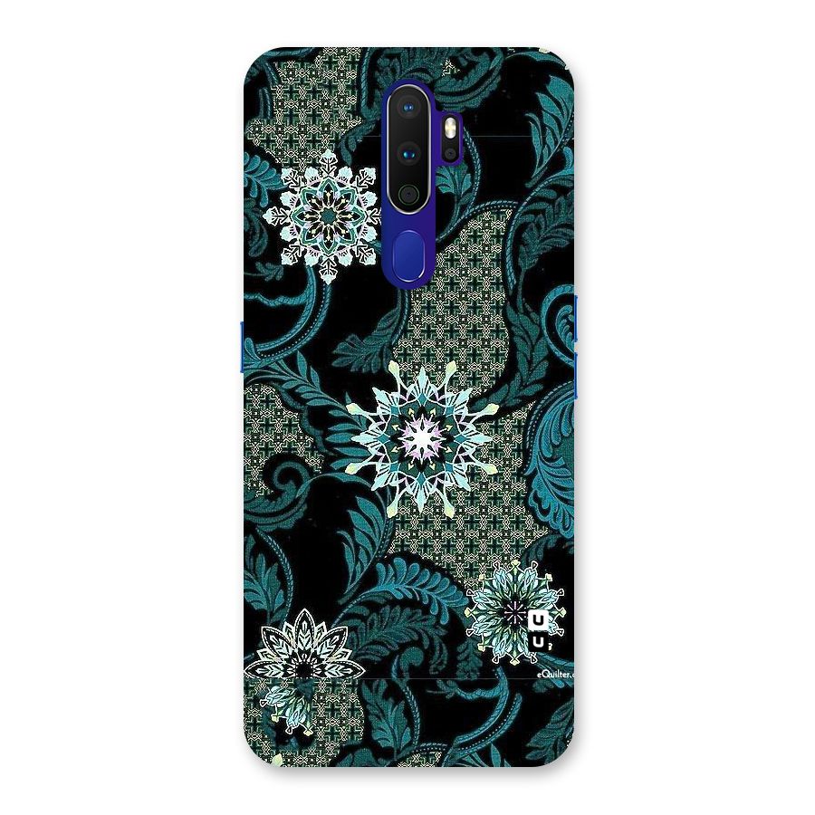 Bottle Green Floral Back Case for Oppo A9 (2020)