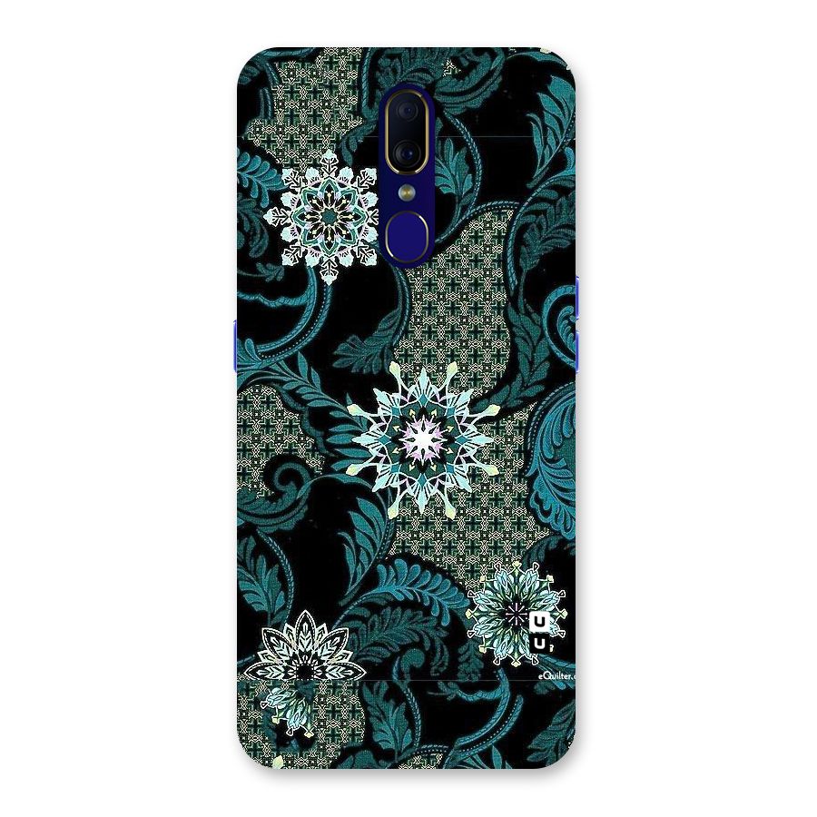 Bottle Green Floral Back Case for Oppo F11