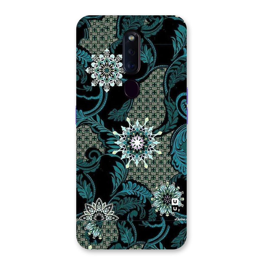Bottle Green Floral Back Case for Oppo F11 Pro