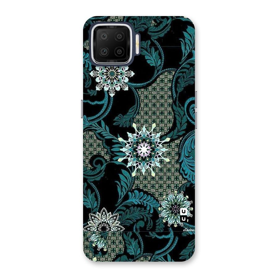 Bottle Green Floral Back Case for Oppo F17