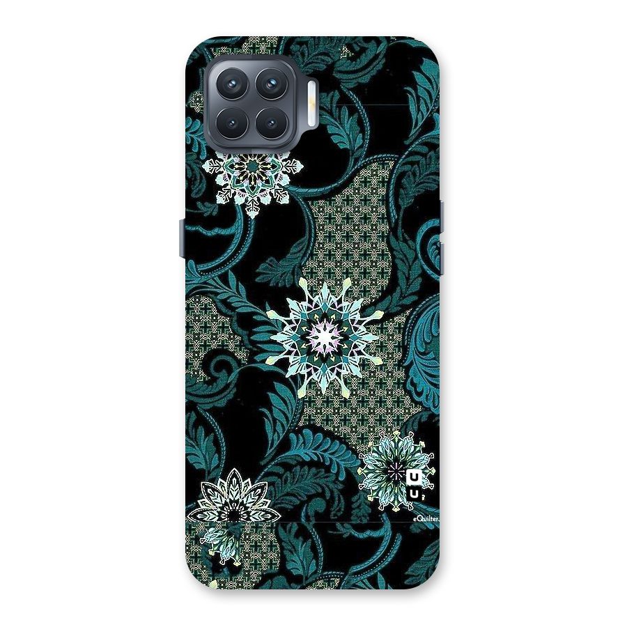 Bottle Green Floral Back Case for Oppo F17 Pro