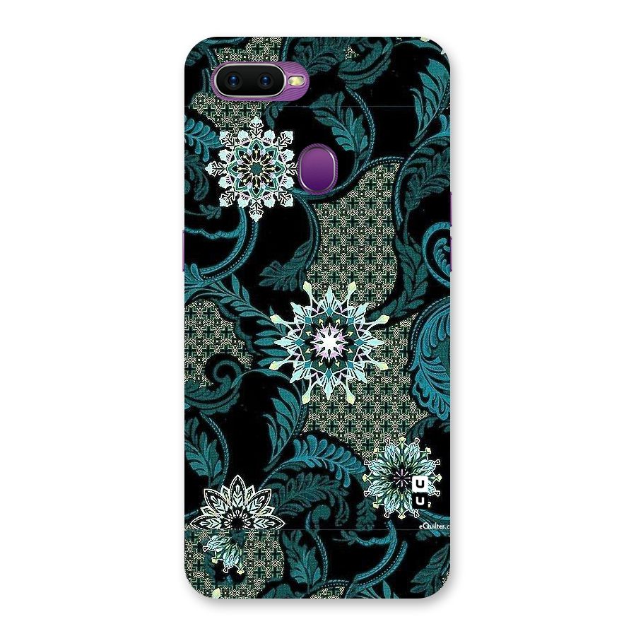 Bottle Green Floral Back Case for Oppo F9