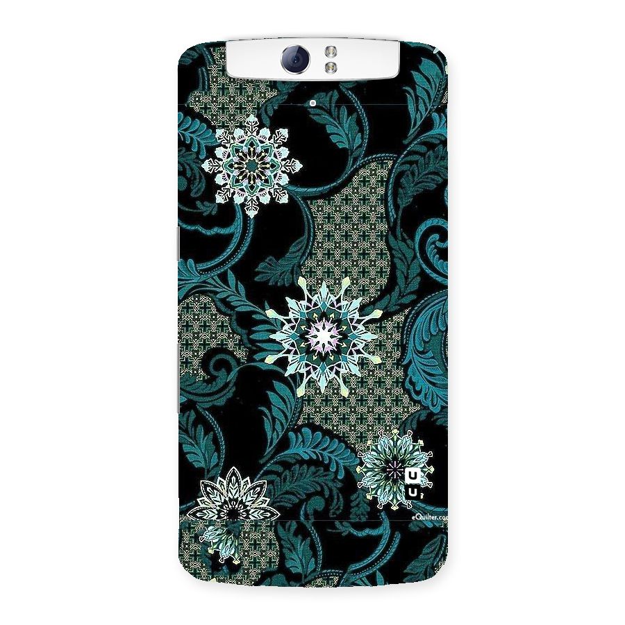 Bottle Green Floral Back Case for Oppo N1