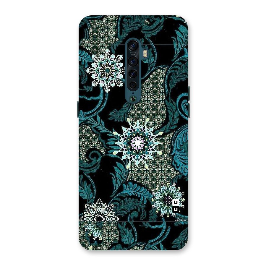 Bottle Green Floral Back Case for Oppo Reno2