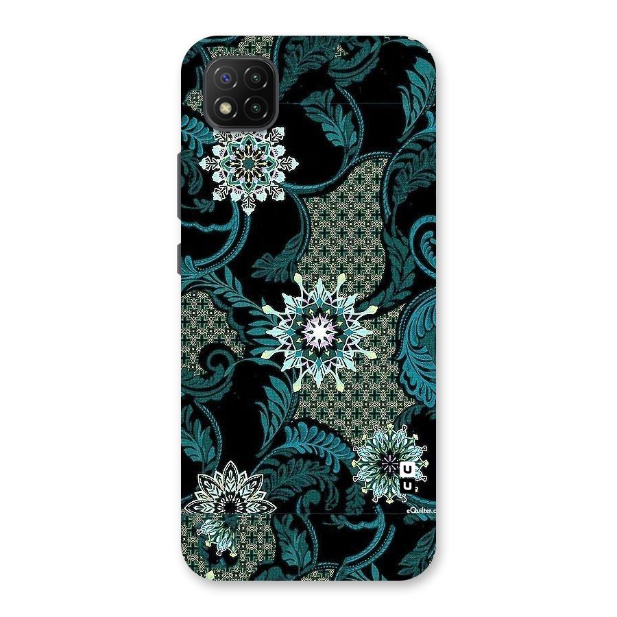 Bottle Green Floral Back Case for Poco C3