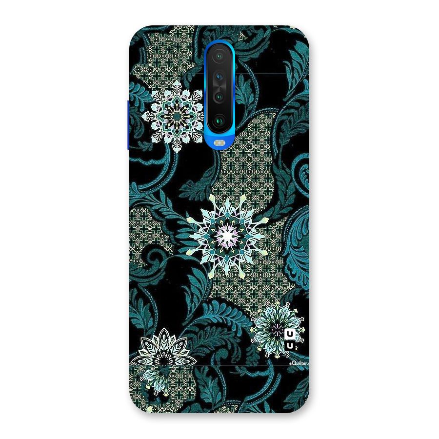 Bottle Green Floral Back Case for Poco X2