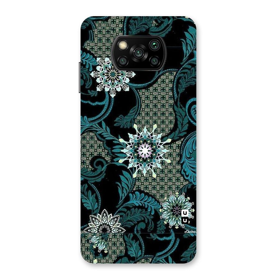 Bottle Green Floral Back Case for Poco X3
