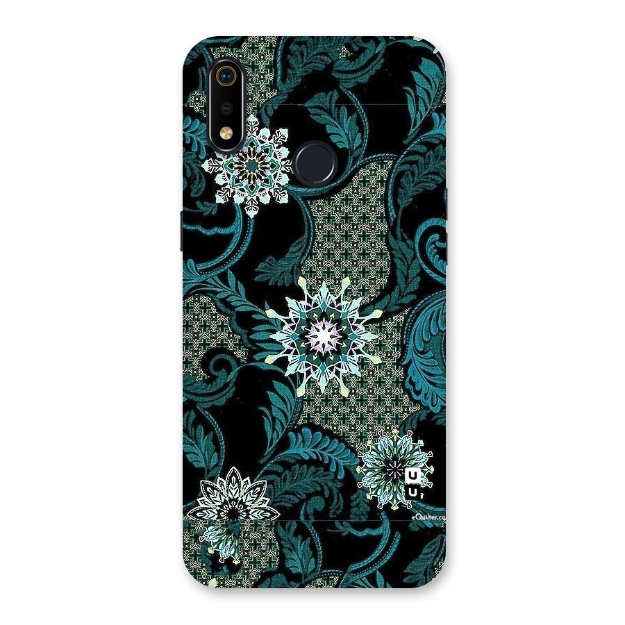 Bottle Green Floral Back Case for Realme 3i