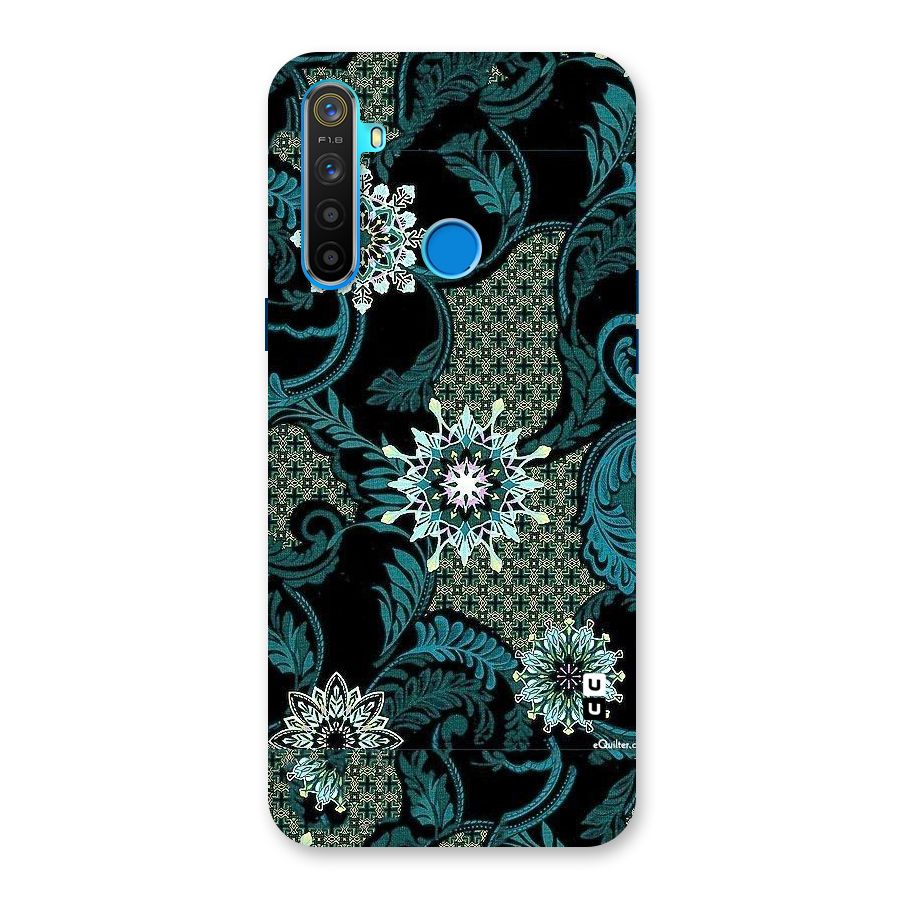 Bottle Green Floral Back Case for Realme 5