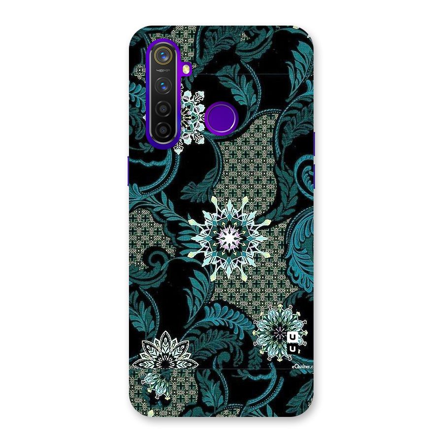 Bottle Green Floral Back Case for Realme 5 Pro
