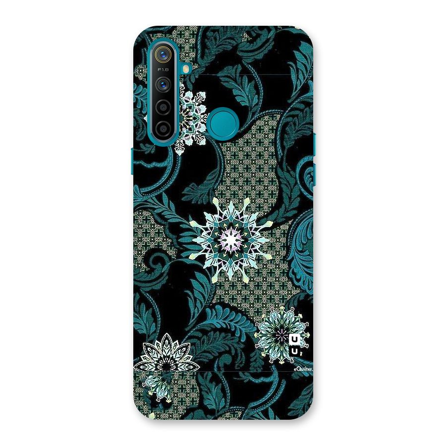 Bottle Green Floral Back Case for Realme 5i