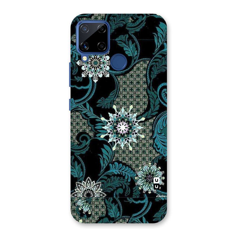 Bottle Green Floral Back Case for Realme C15