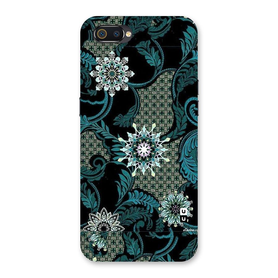 Bottle Green Floral Back Case for Realme C2