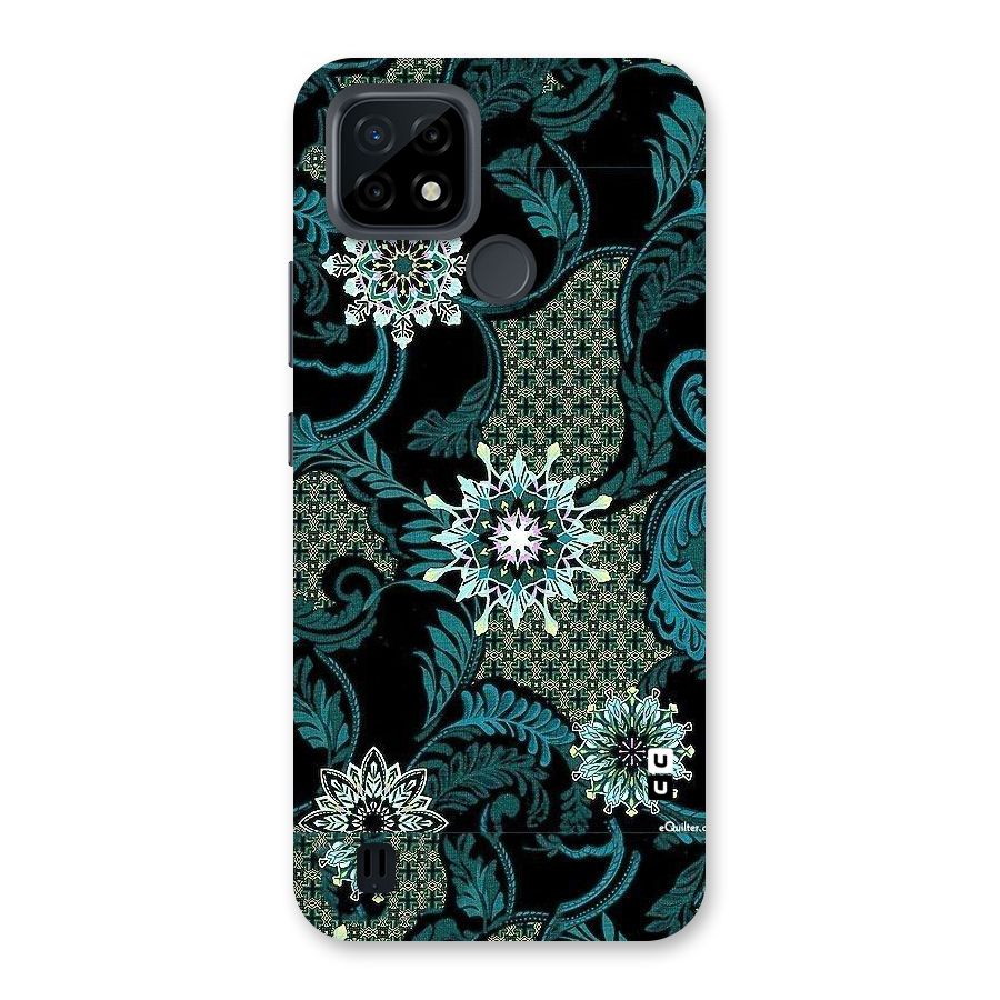 Bottle Green Floral Back Case for Realme C21