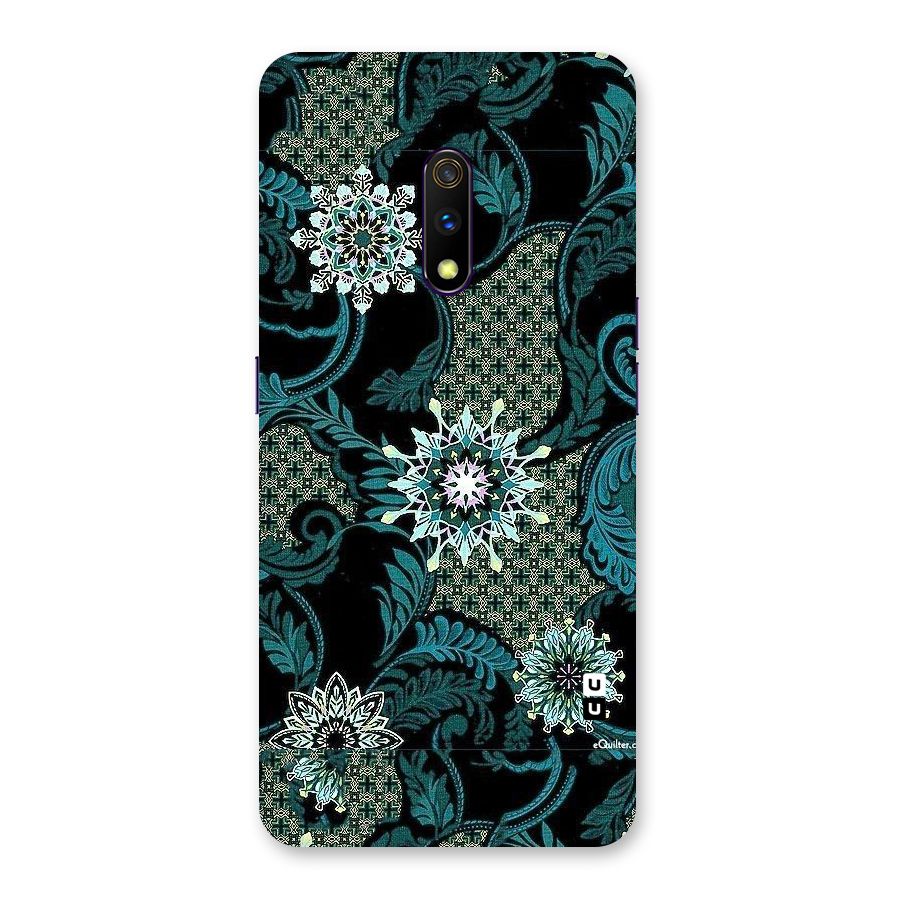 Bottle Green Floral Back Case for Realme X