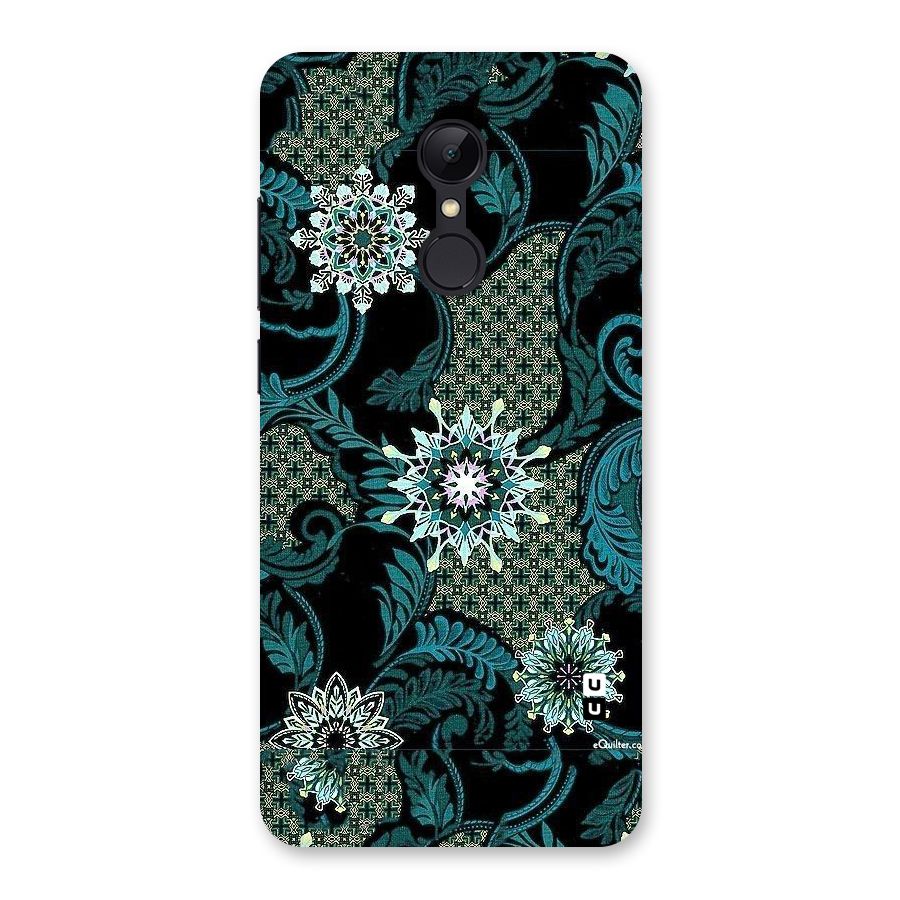 Bottle Green Floral Back Case for Redmi 5
