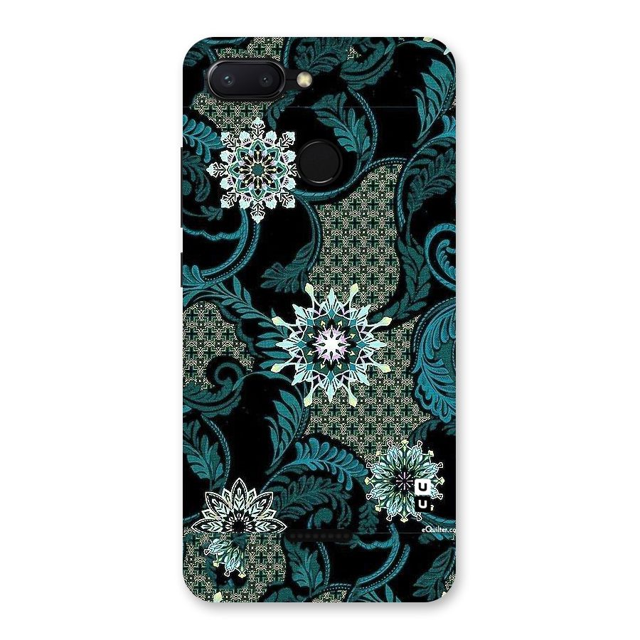 Bottle Green Floral Back Case for Redmi 6