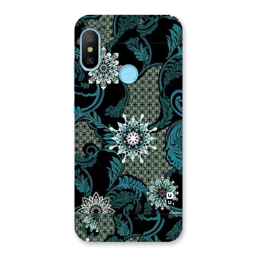 Bottle Green Floral Back Case for Redmi 6 Pro