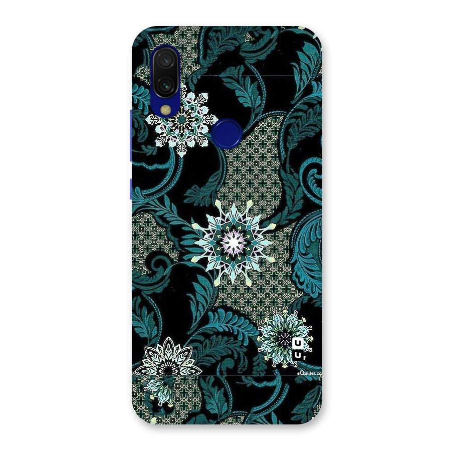 Bottle Green Floral Back Case for Redmi 7
