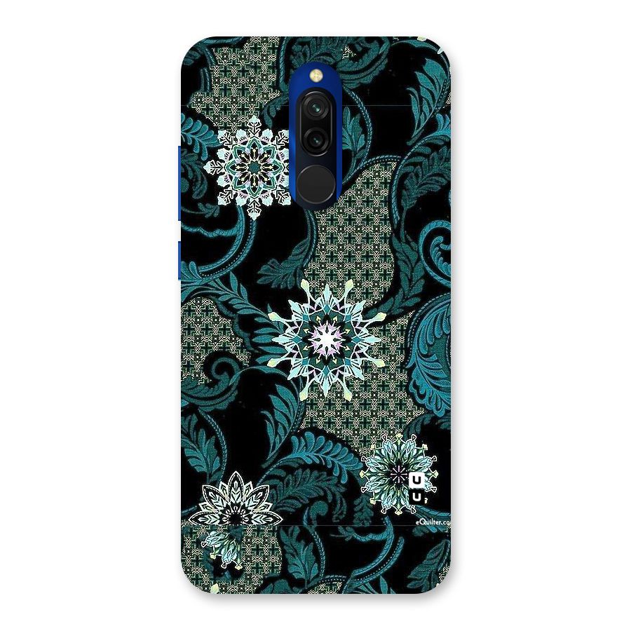 Bottle Green Floral Back Case for Redmi 8