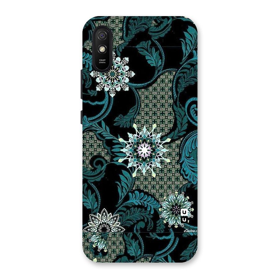 Bottle Green Floral Back Case for Redmi 9A