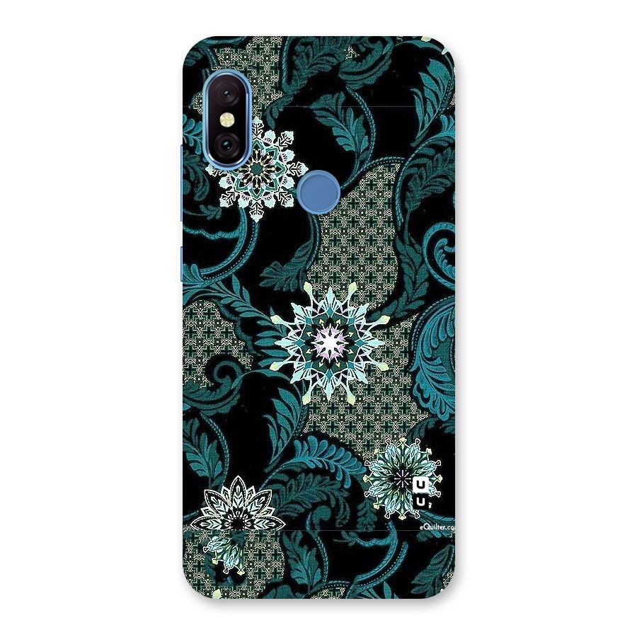 Bottle Green Floral Back Case for Redmi Note 6 Pro