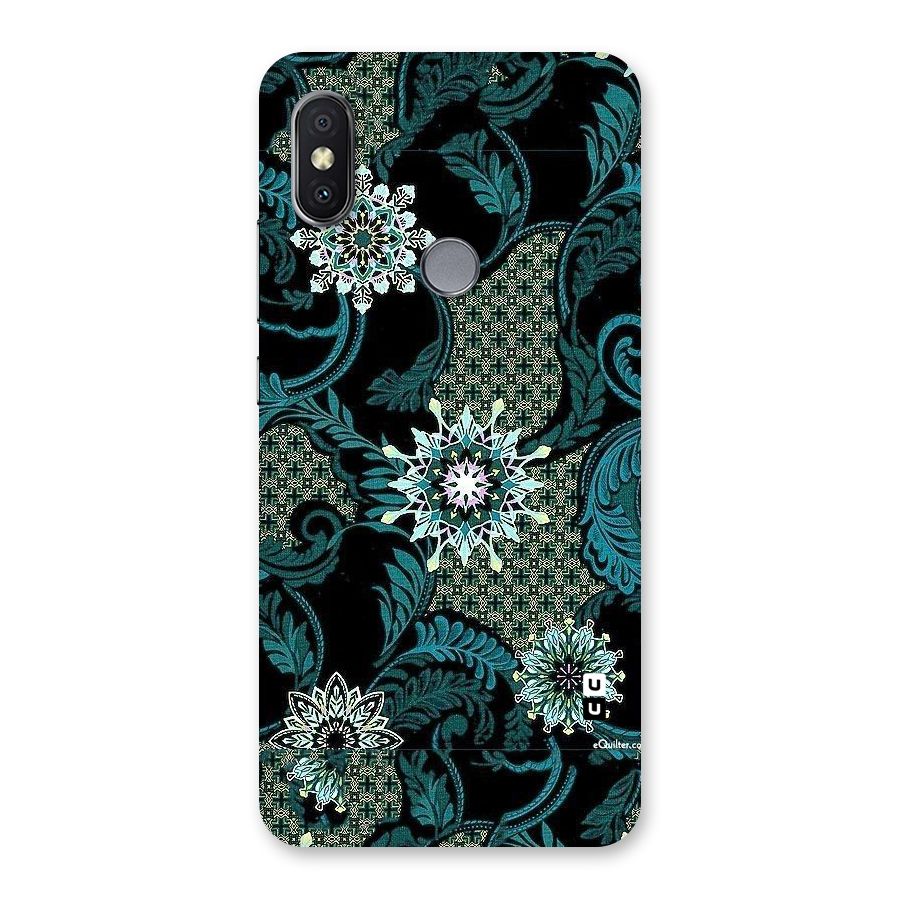 Bottle Green Floral Back Case for Redmi Y2