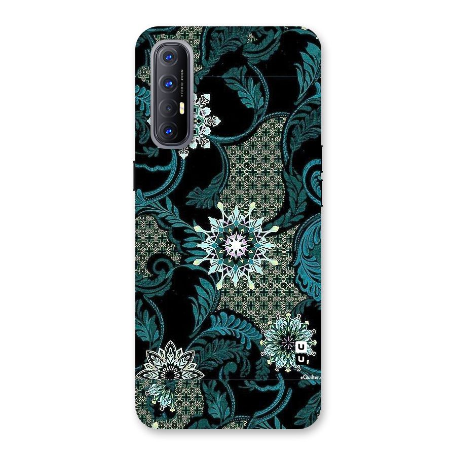 Bottle Green Floral Back Case for Reno3 Pro