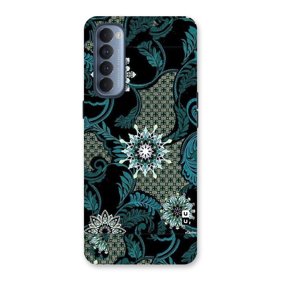 Bottle Green Floral Back Case for Reno4 Pro